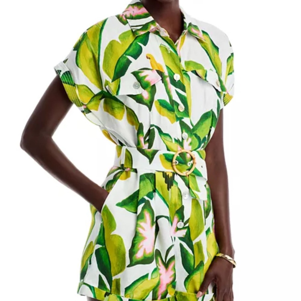 Farm Rio Summer Foliage romper NWT M